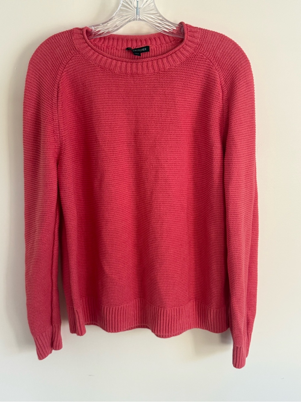 Eileen Fisher Organic Cotton Linen Blend Sweater Too - Salmon Pink Size Large